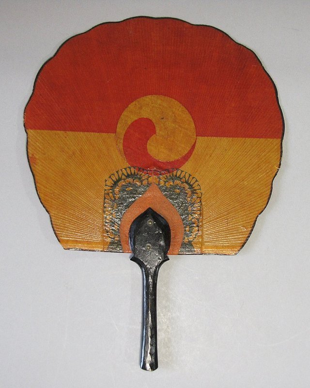 A Pair of  Lacquered /Painted Tae-Keuk Hand Fans