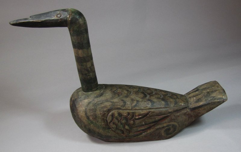Very Rare and Large Wood Carved Wedding Goose