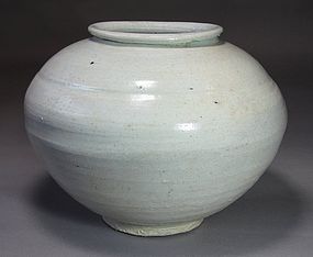 A Very Rare and Fine Korean White Glazed Jar-17th -18th C.: