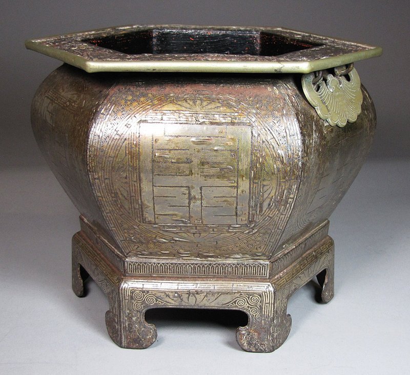 A Very Rare and Finely Silver Inlaid Iron Incense Burner