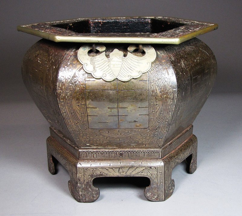 A Very Rare and Finely Silver Inlaid Iron Incense Burner