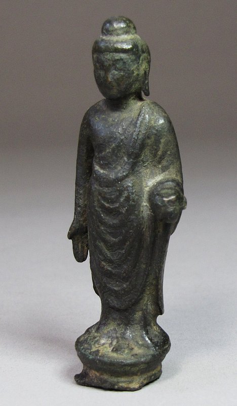 Rare/Fine Unified Silla Yaksa ((Bhaishaiyaguru) Bronze Figure-8th C.: