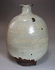 A Very Rare White Slip Coated Punchong Flask Jar-16th C.