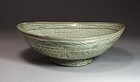 Extrem. Rare Punchong Bowl Incised with Character “&#22825;"-15 C.