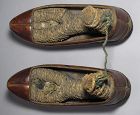 A  Very Fine/Rare Pair of Korean Antique Leather Shoes (진신)-19th C.