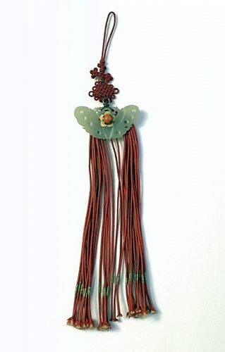 A Very Fine Jade Butterfly Norigae (노리개) Pendant-19th C.