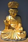 Extra Large/Rare/Fine Seated Buddha Figure-木如來坐佛像:18th C.