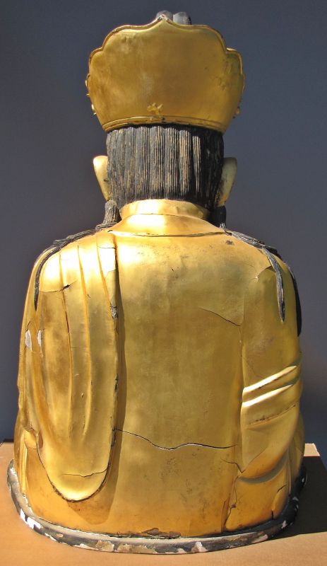 A Very Rare/Large/Fine Wood Seated Buddha Figure (木如來坐佛像)-18th C.