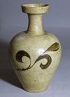 A Fine/Large Goryeo (高麗), Celadon Bottle Painted/Large Peony-13th C.