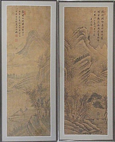 A Pair of Fine Landscape Paintings by 두산(斗山) 정술원(鄭述源] (1885-1955)