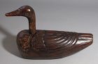 A Very Fine/Large/Heavy Korean Wood Carved Wedding Duck-19th C