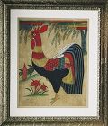 A Fine/Rare Korean Rooster under a Big Willow Tree-19th C: