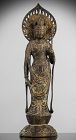 Rare large Unified/Goryeo Gilt Bronze Standing Guanyin Buddha Figure