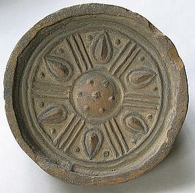 Very Rare Koguryo (Three Kingdoms) Stoneware Roof Tile