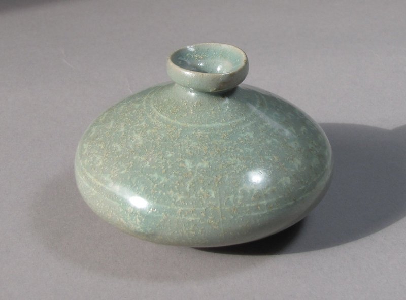 An Unusual large and Finely Inlaid Celadon Oil Bottle