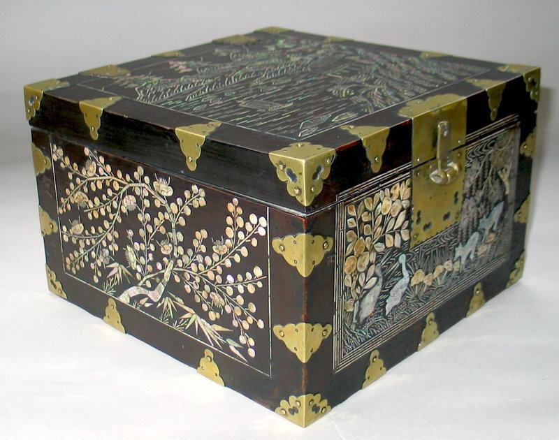 A Very Fine Mother of Pearl Inlaid Document Box