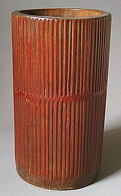 A Korean Finely Incised Bamboo Scholar’s Brush Pot