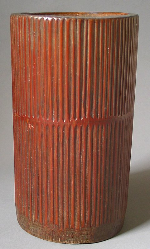 A Korean Finely Incised Bamboo Scholar’s Brush Pot