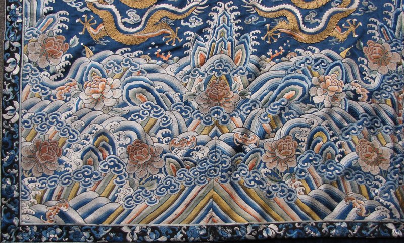 A Magnificent Fine/Rare Embroidered 4 Dragon Panel