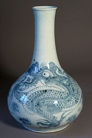 A Very Fine Blue and White Dragon Bottle