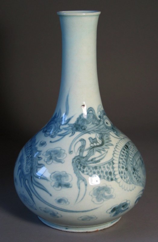A Very Fine Blue and White Dragon Bottle
