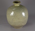 Very Rare Punchong Jar with Incised Fish Deco. 15th C.