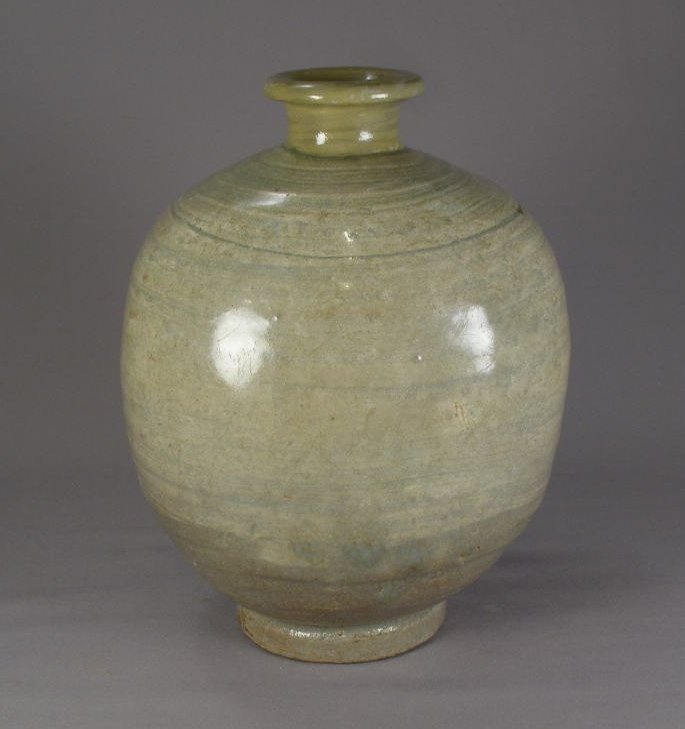 Very Rare Punchong Jar with Incised Fish Deco. 15th C.