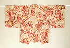 Japanese Vintage Textile Meisen Haori Beige & Red