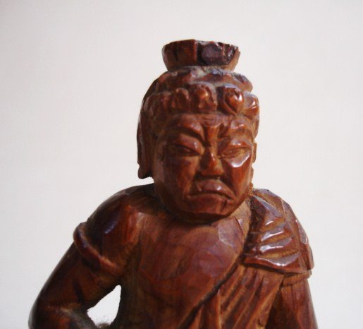 Japanese Antique Miniature Wood Buddhas Fudo