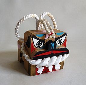 Japanese Vintage Mingei Craft Wooden Tosa Dog