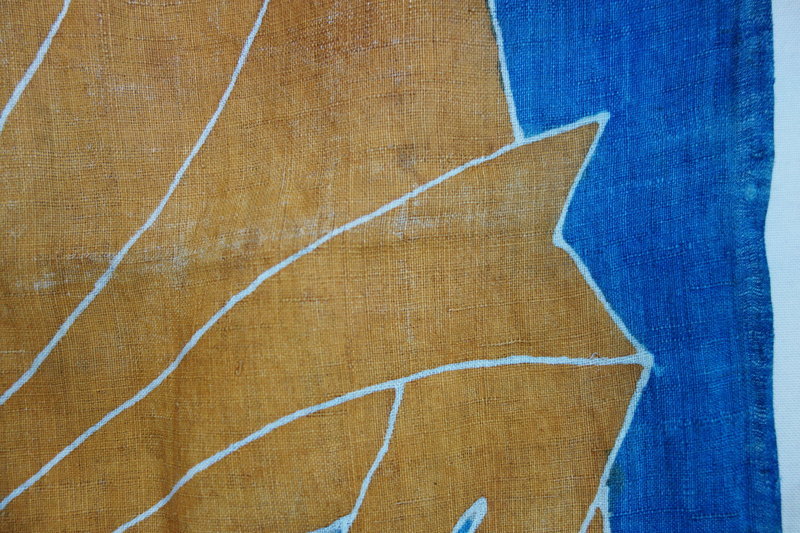 Japanese Antique Textile Asa Furoshiki with Noshi Design