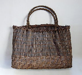 Japanese Vintage Mingei Basket Made of Yamabudo