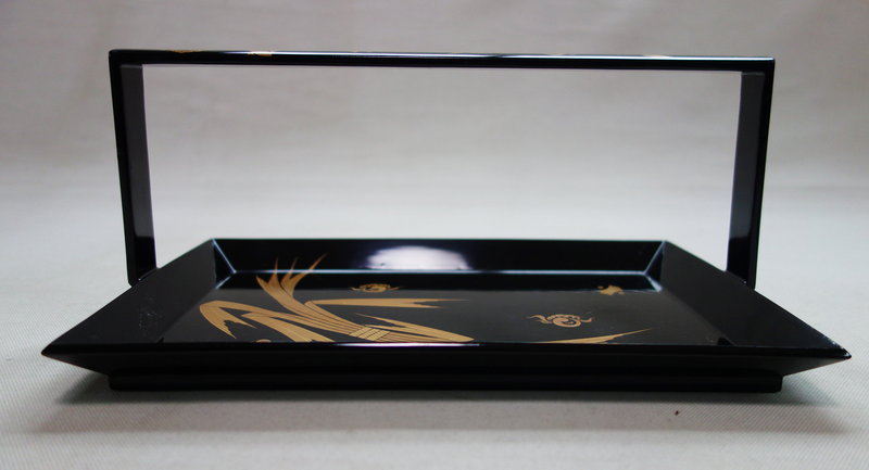 Japanese Vintage Lacquar Small Tray with Gold Makie