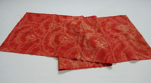 Japanese Vintage Textile Shibori Cloth Dyed with Akane Madder