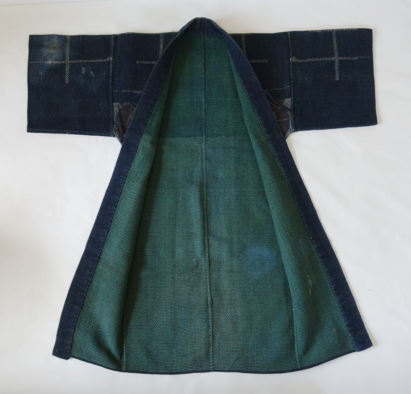 Japanese Antique Textile Sashiko Kaji-banten Fireman's Coat