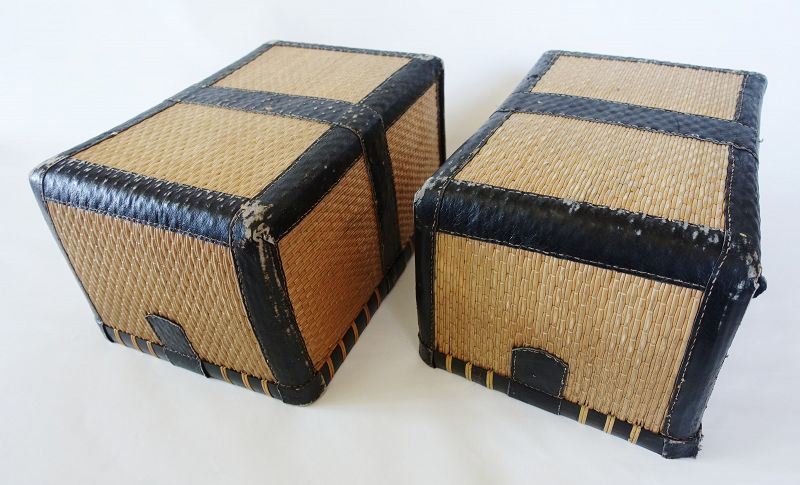 Japanese Vintage Mingei Folk Craft Wicker Trunk Box