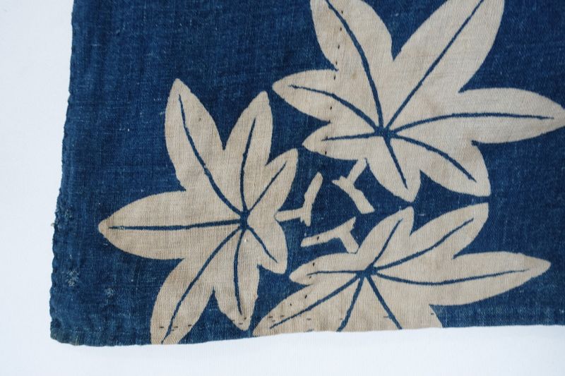 Japanese Antique Textie Indigo Katazome Furoshiki Wrapping Cloth