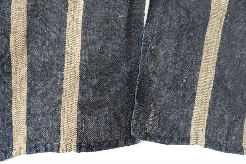 Japanese Antique Textile Asa Hemp Noren with Stripes