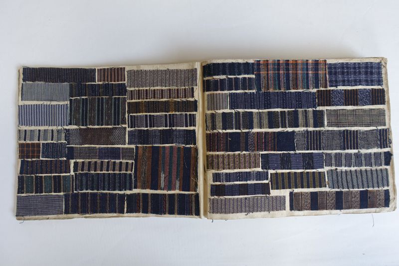 Japanese Antique Textile Shima-cho Sample Book of Stripes