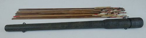 Japanese Antique Mingei Folk Craft Quiver Made of Paper String