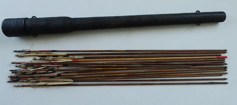 Japanese Antique Mingei Folk Craft Quiver Made of Paper String