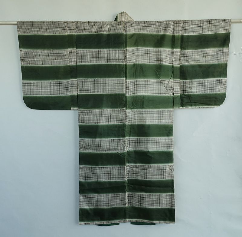 Japanese Vintage Textile Silk Kyogen Costume Kimono for Stage　