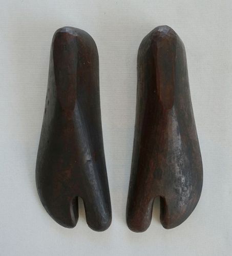 Japanese Vintage Pair of Wood Pattern for Tabi Socks