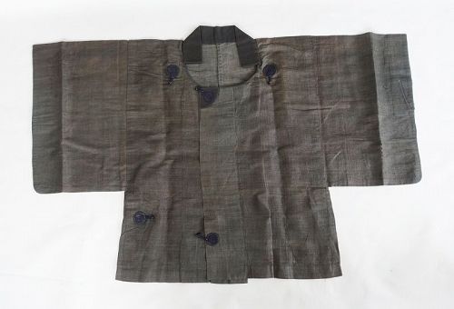 Japanese Antique Textile Han-Gappa Made of Kudzu-fu Bast Fiber