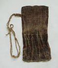 Japanese Antique Textile Boro Asa Bag Made of Kakishibu Dye Hemp
