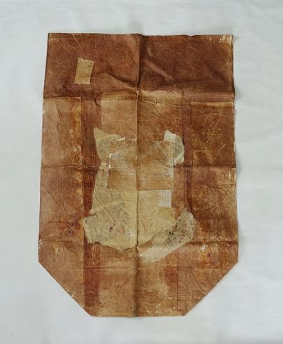 Japanese Vintage Washi Cocoon Bag Painted with Kakishibu