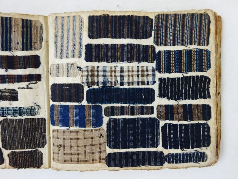 Japanese Antique Textile Shimacho Late Edo Period with 545 Fragments