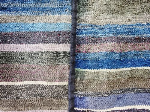 Japanese Vintage Textile Sakiori Sodenashi Handwoven of Cotton Strips