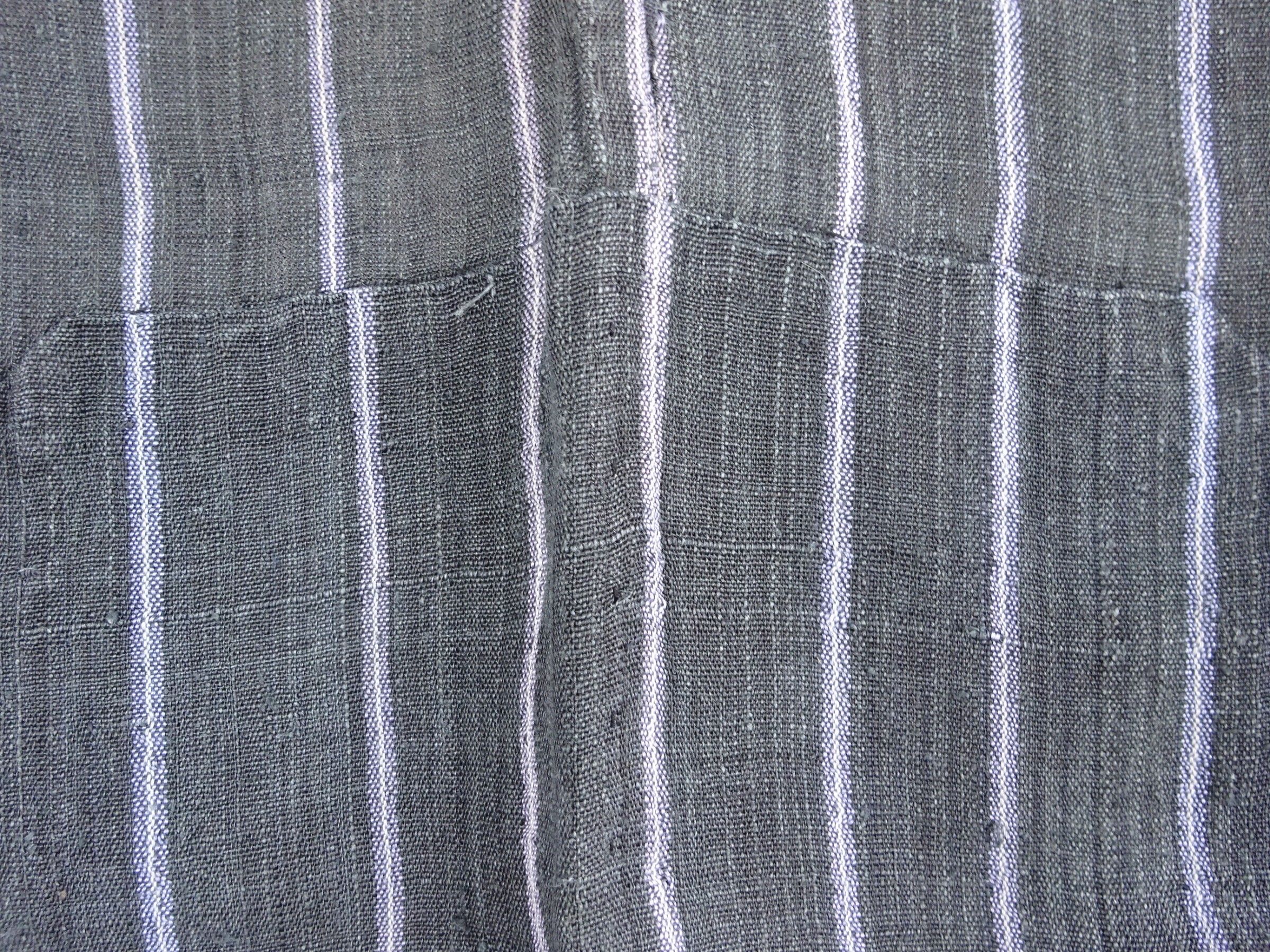 Japanese Vintage Textile Asa Noragi with Stripes Hanten