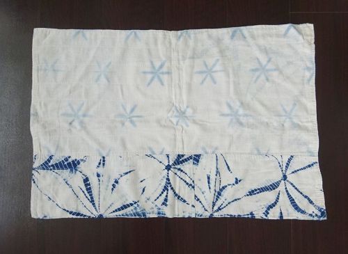 Japanese Vintage Textile Cotton Small Rug Ashifuki with Shibori